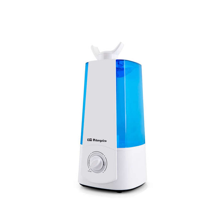 Orbegozo HU 2031 Humidificador Ultrasonico Vapor Frio - Regula Humedad - Purifica Aire - Cuida Piel - Doble Salida Ajustable - A
