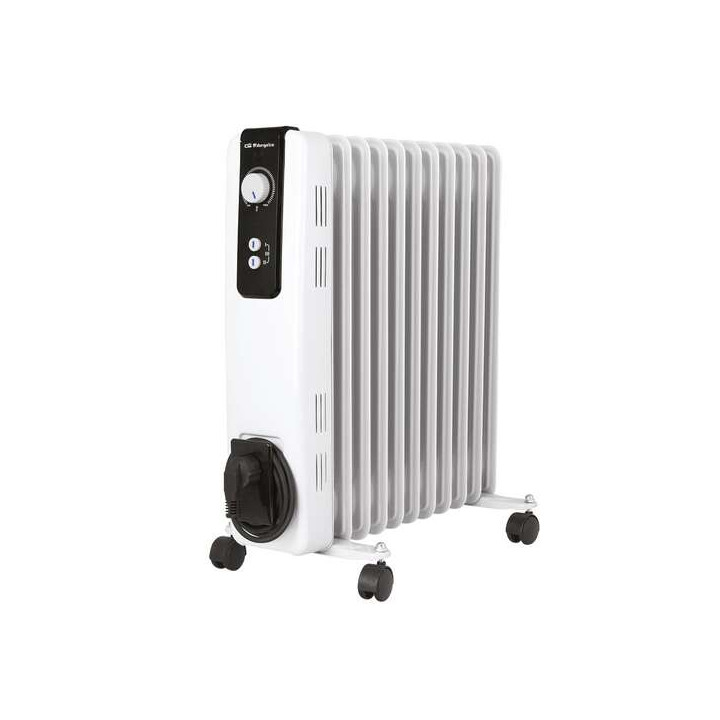 Orbegozo RH-2500 Radiador de Aceite Compacto y Potente - Potencia de 2500W - Elementos de Alta Inercia Termica - Termostato Regu