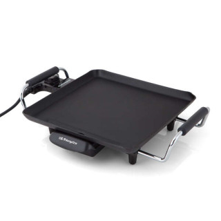 Orbegozo TB 2206 B Tabla de Asado Saludable - Termostato Regulable - Superficie Antiadherente - Recipiente Recoge Grasa - Asas d