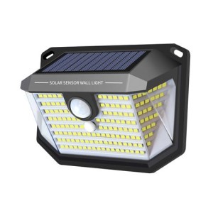 Elbat Aplique Solar LED 150lm con 3 Caras de Iluminacion - Sensor de Movimiento - Panel Solar Integrado 5.5V