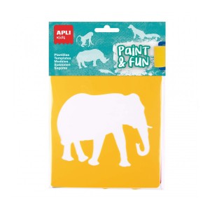 Apli Kids Bolsa de 6 Plantillas de Animales de la Selva - 9 Formas de Animales - Polipropileno Flexible - Lavables - Colores Su