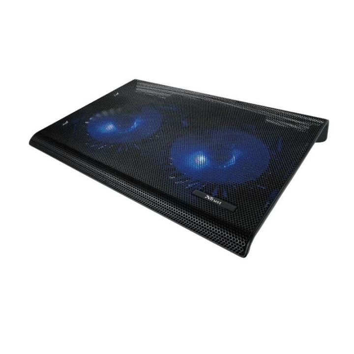 Trust Base de Refrigeracion para Portatil hasta 17.3" USB - Iluminacion LED Azul - 2 Ventiladores de 125mm - 800 RPM - 360 x 28