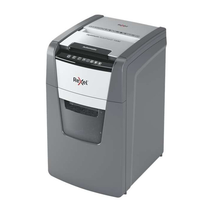 Rexel Optimum AutoFeed 130M Destructora Automatica de Corte en Particulas - Papelera de 44L - Alimentacion Automatica hasta 130
