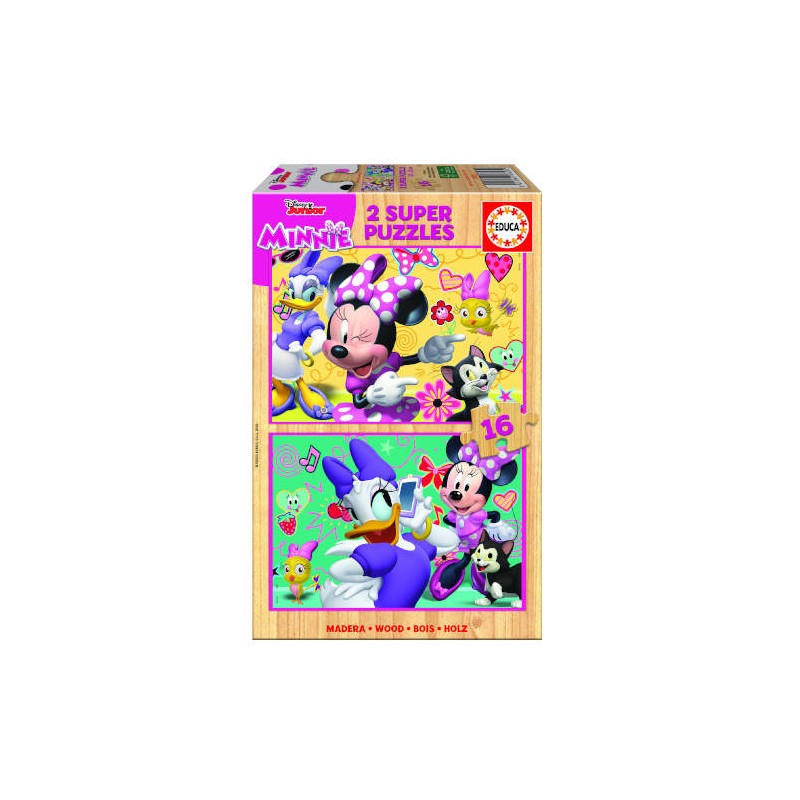 Puzzle madera minnie happy helpers 2x16 piezas  educa borras 17623
