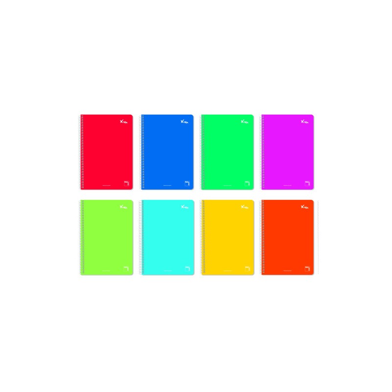 Cuaderno espiral serie xtra tapa dura 60 grs. folio (215x310mm.) 80 hojas horizontal 8 con margen surtido pacsa 16221 Cuaderno espiral serie xtra tapa dura 60 grs. folio (215x310mm.) 80 hojas horizontal 8 con margen surtido pacsa 16221