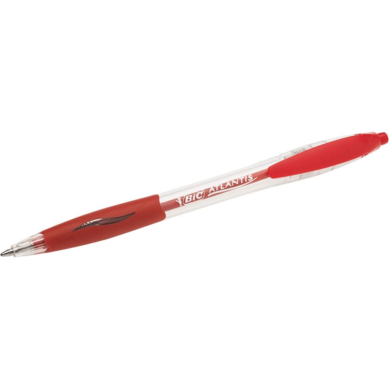 Bic Atlantis Classic Boligrafo Retractil - Punta de 1mm - Cuerpo Transparente con Grip - Color Rojo Bic Atlantis Classic Boligrafo Retractil - Punta de 1mm - Cuerpo Transparente con Grip - Color Rojo