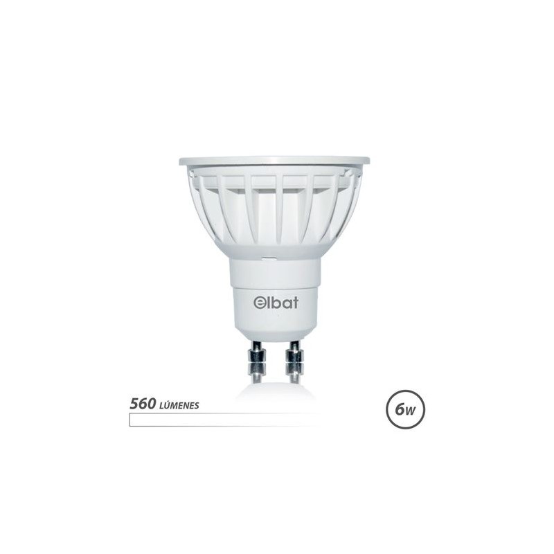 Elbat Bombilla LED GU10 6W 560LM Luz Blanca - Ahorro Energetico - Larga Duracion - Facil Instalacion - Color Blanco