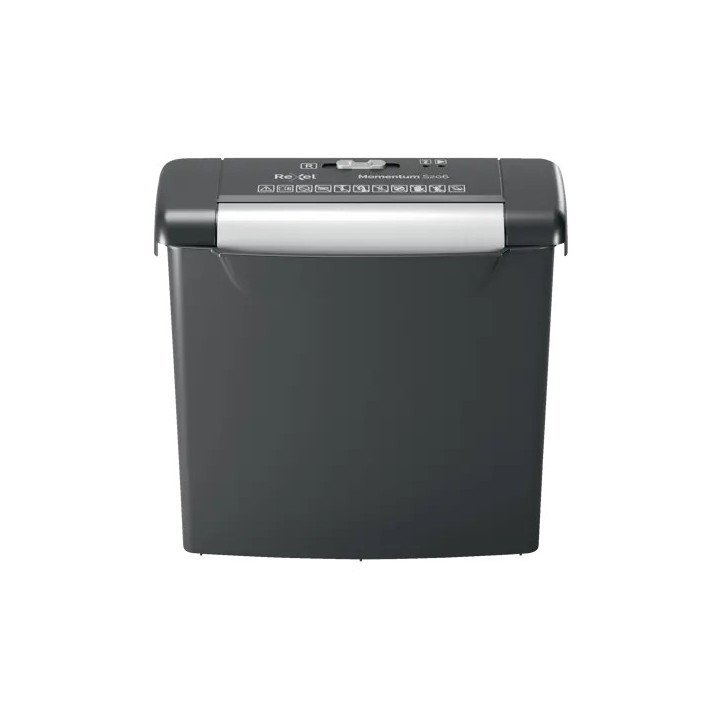 Rexel Momentum S206 Destructora de Papel Manual Corte en Tiras P-2 - Destruye hasta 6 Hojas - Papelera de 9L - Color Negro