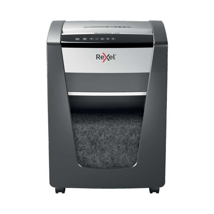 Rexel Momentum X420 Destructora de Papel Manual Corte Confeti - Destruye hasta 20 Hojas - 30L