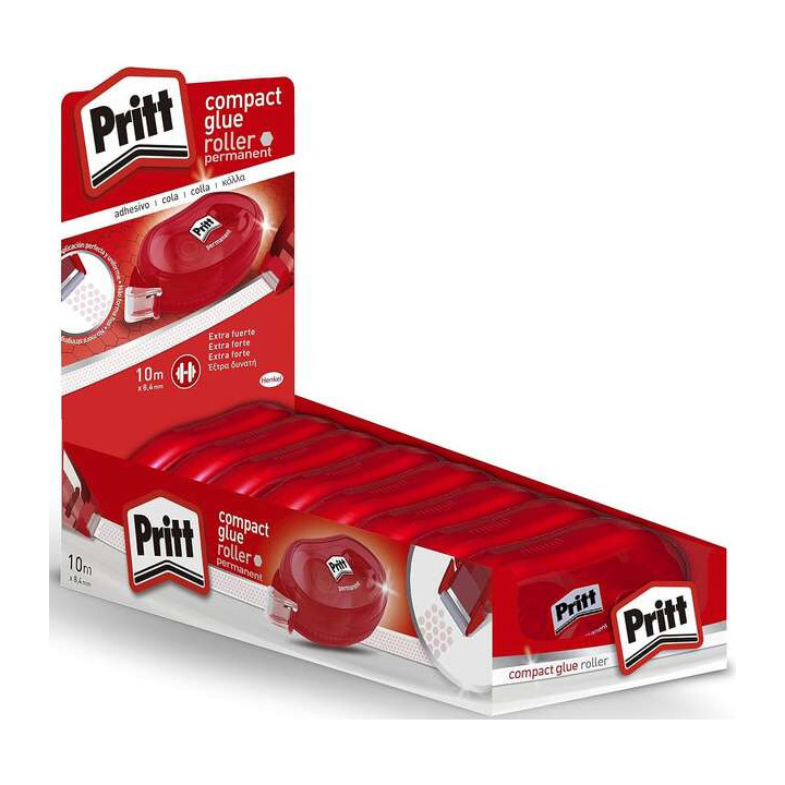 Pritt Compact Roller Adhesivo Permanente 8.4mm x 10m - Aplicacion Limpia - Preciso y Reciclable