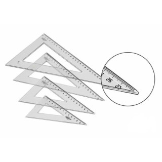 Faibo Cartabon Escolar Graduado de 30cm - Biselado y Reborde para Tinta - Transparente