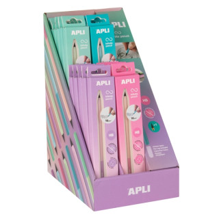 Apli Infinite Pencil Nordik Expositor con 20 Packs de Lapiz Infinito HB + Mina de Recambio + Tapon Protector - Para Escribir has
