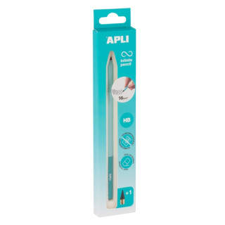 Apli Infinite Pencil Nordik Pack de Lapiz Infinito HB + Mina de Recambio + Tapon Protector - Para Escribir hasta 16km - Color Az