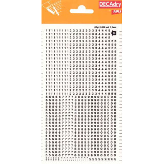 Apli Numeros Transferibles - 2.5mm - Facil Aplicacion - Negros Intensos - 952 Caracteres - Negro