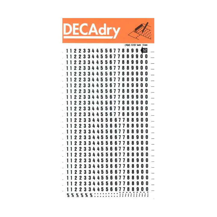 Apli Numeros Transferibles - 4mm - Facil Aplicacion - Negros Intensos - 528 Caracteres - Negro