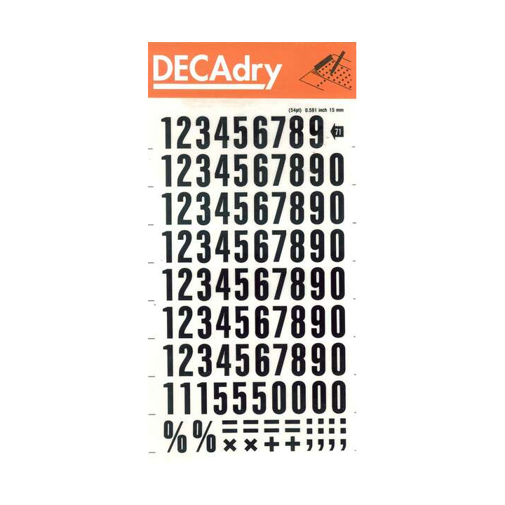 Apli Numeros Transferibles - 15mm - Facil Aplicacion - Negros Intensos - 105 Caracteres - Negro