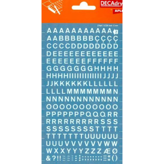 Apli Letras Transferibles Blancas 6mm - 258 Caracteres - Facil Aplicacion - Gran Adherencia - Versatil Blanco