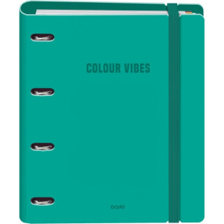 Dohe Colour Vibes Polyfoam Carpeta de 4 Anillas Mixtas de 35mm A4 Recambio 100 Hojas Cuadricula 5mm - Cubierta de Polyfoam 2mm -