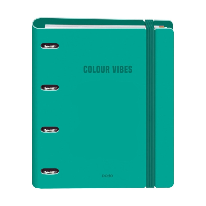 Dohe Colour Vibes Polyfoam Carpeta de 4 Anillas Mixtas de 35mm A4 Recambio 100 Hojas Cuadricula 5mm - Cubierta de Polyfoam 2mm -