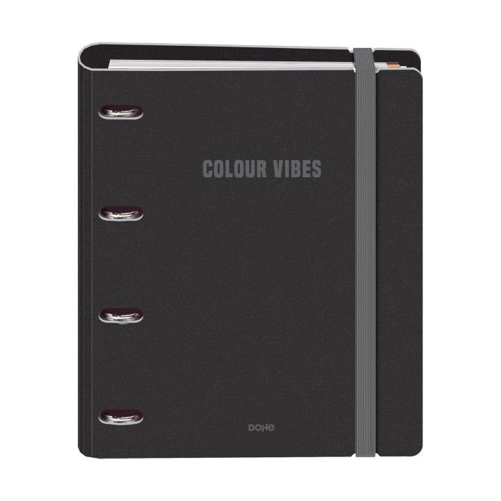 Dohe Colour Vibes Polyfoam Carpeta de 4 Anillas Mixtas de 35mm A4 Recambio 100 Hojas Cuadricula 5mm - Cubierta de Polyfoam 2mm -