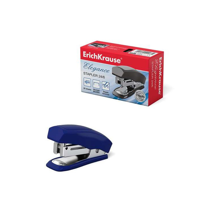 Erichkrause Minigrapadora Nº24/6 Elegance - Hasta 20 Hojas - Plastico Resistente - Acero de Alta Calidad - Color Variado