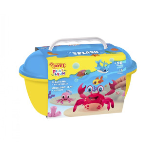 Jovi Play & Fun Cofre Splash con 24 Barras de Plastilina 15gr + Modeladores + Recortables - Sin Gluten - Base Vegetal - No se Se