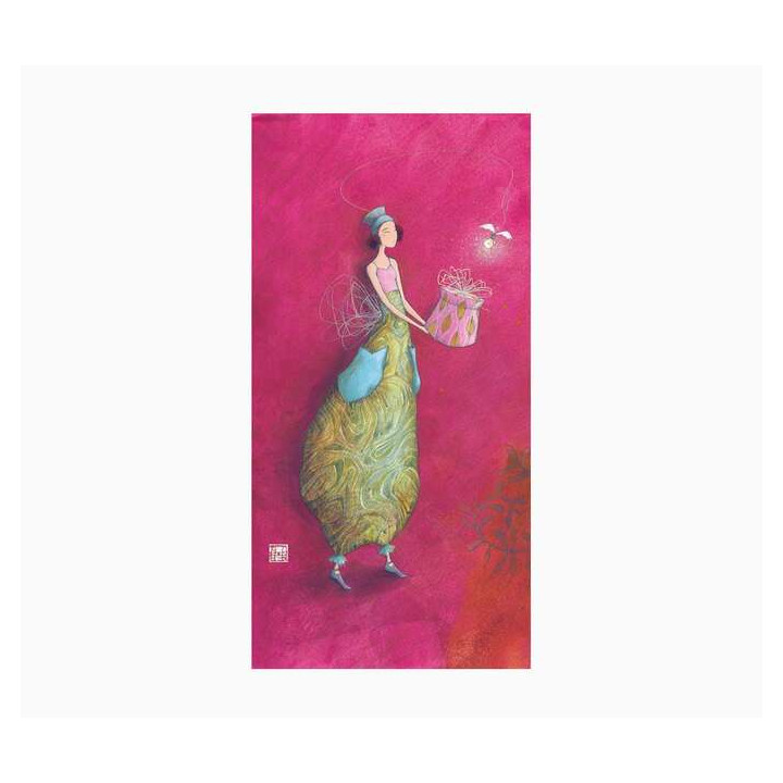 Pictura Aquarupella Gaëlle Boissonnard Tarjeta Doble 10.5x21cm - Acabado en Barniz de Relieve UV Grueso - Laminado Mate de Tacto