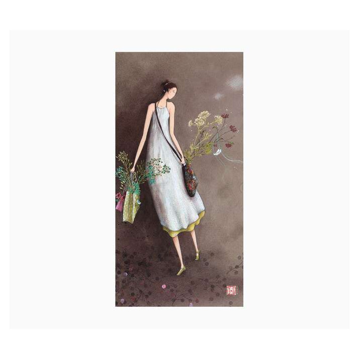 Pictura Aquarupella Gaëlle Boissonnard Tarjeta Doble 10.5x21cm - Acabado en Barniz de Relieve UV Grueso - Laminado Mate de Tacto