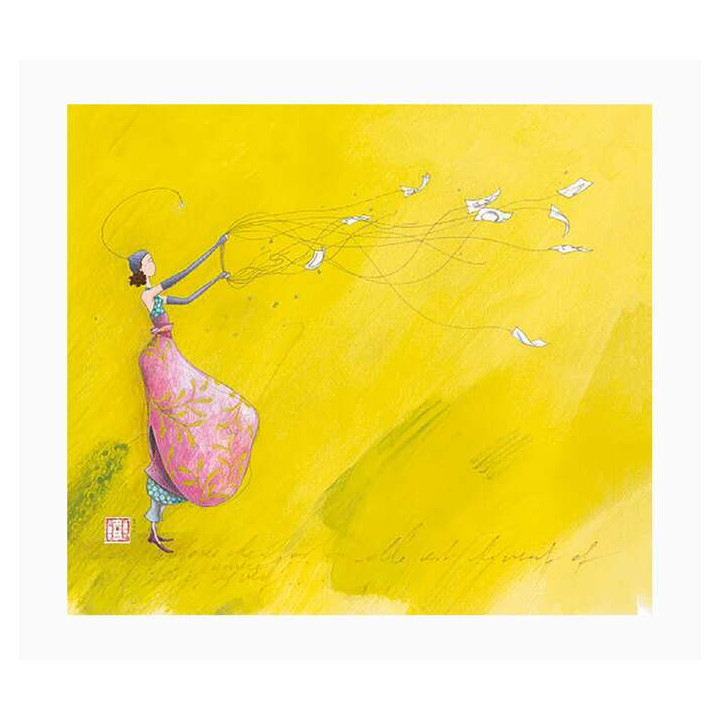 Pictura Gaëlle Boissonnard Tarjeta Doble - Acabado en Barniz de Relieve UV Grueso - Laminado Mate de Tacto Suave - 10.5x21cm - P