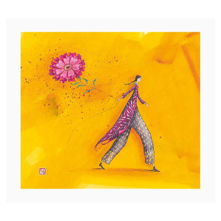 Pictura Aquarupella Gaëlle Boissonnard Tarjeta Doble 14x16cm - Acabado en Barniz de Relieve UV Grueso - Laminado Mate de Tacto S