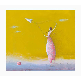 Pictura Aquarupella Gaëlle Boissonnard Tarjeta Doble 14x16cm - Acabado en Barniz de Relieve UV Grueso - Laminado Mate de Tacto S