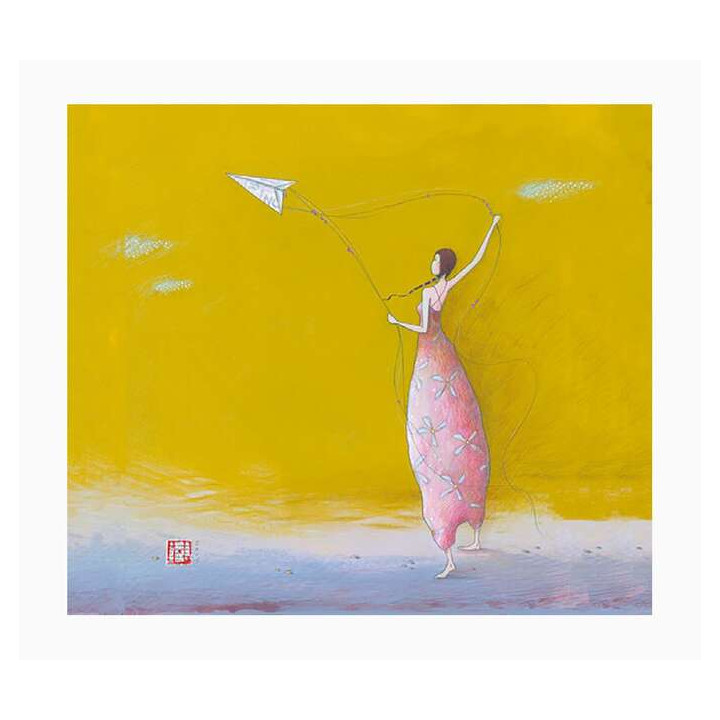 Pictura Aquarupella Gaëlle Boissonnard Tarjeta Doble 14x16cm - Acabado en Barniz de Relieve UV Grueso - Laminado Mate de Tacto S