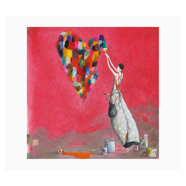 Pictura Gaëlle Boissonnard Tarjeta Doble - Acabado en Barniz de Relieve UV Grueso - Laminado Mate de Tacto Suave - 16x16cm - Pap