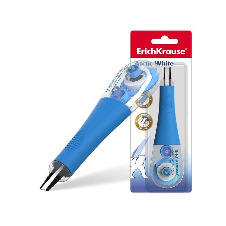 Erichkrause Arctic White Cinta Correctora 4.2mm x 8m - Ideal para Correccion Rapida y Segura - Secado Inmediato - Color Blanco