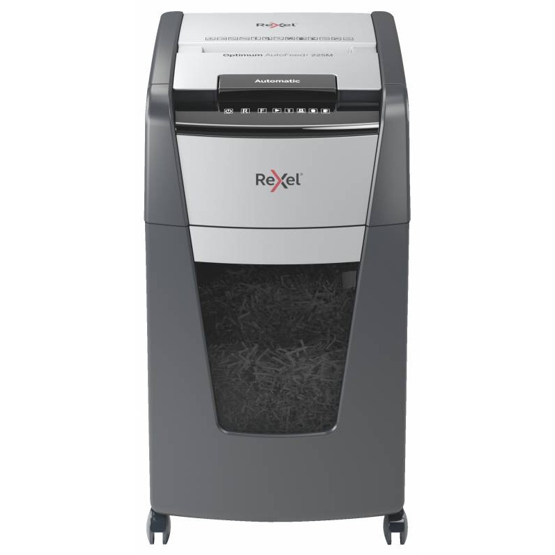 Rexel Optimum Autofeed 225M Destructora Automatica de Microcorte - Alimentacion Automatica de Hasta 225 Hojas - Micro Corte P-5