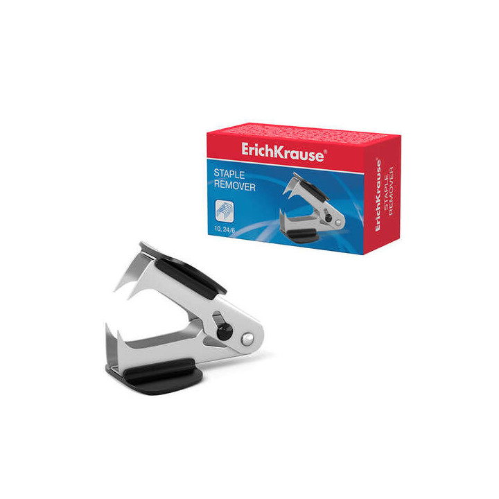 Erichkrause Quitagrapas con Cierre de Seguridad - Plastico Resistente a Golpes - Mecanismo de Acero Galvanizado - Tope Incorpor