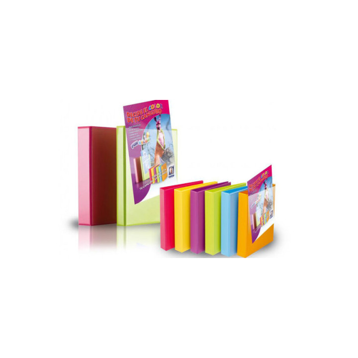 CARPETA CANGURO FUN COLOR A4 4 ANILLAS MIXTAS 40 MM FUN COLORES SURTIDOS IBERPLAS 8440FCM4