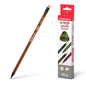 Erichkrause Vivo HB - Lapiz de Grafito Triangular con Goma de Borrar - Madera Seleccionada - Alta Resistencia al Impacto - Faci