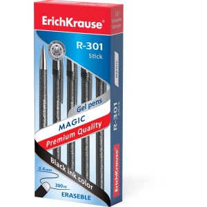 Erichkrause Boligrafo de Gel Borrable R-301 Magic Gel 05 - Cuerpo Redondo Teñido y Semitransparente - Tinta de Gel de Secado R
