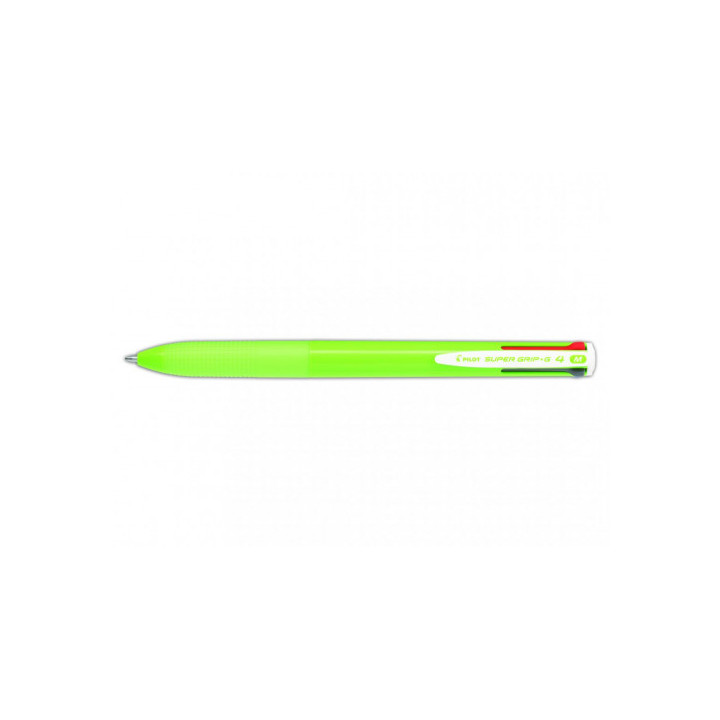 BOLIGRAFO SUPERGRIP G - 4 COLORES - CUERPO COLOR- VERDE LIMA PILOT BPKGG-35M-LG