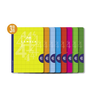 Lamela Pack de 10 Libretas Grapadas con 50 Hojas de 90g/m2 con Margen - Formato A4 - Pauta Cuadrovia de 3mm - Cubierta de Carton