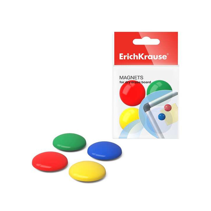 Erichkrause Pack de 8 Imanes - Fijacion de Informacion en Pizarra y Superficies Metalicas - 3cm
