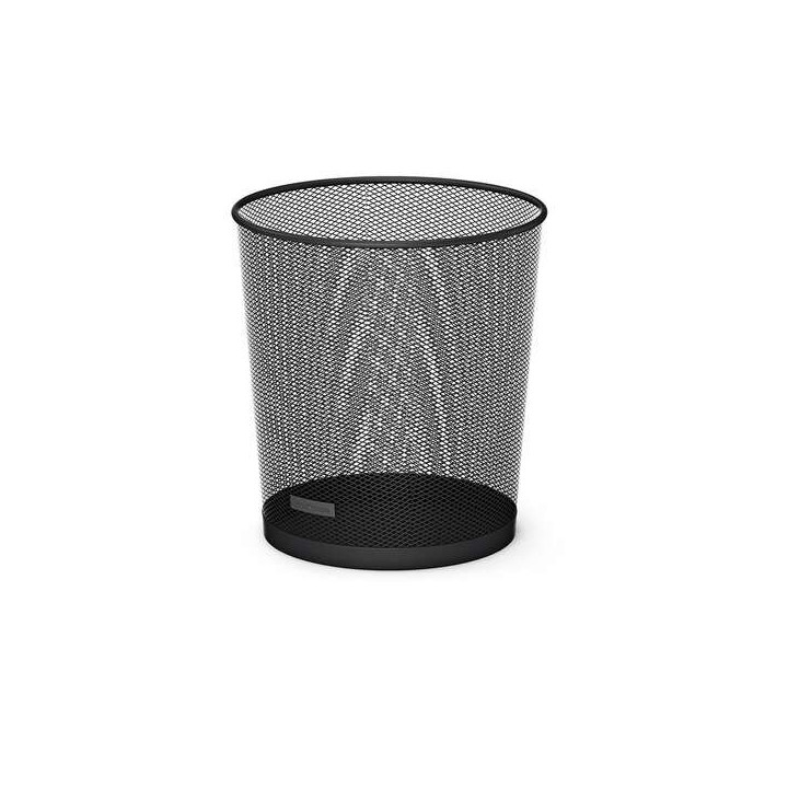 Erichkrause Compass Papelera de 12L con Base Redonda - Elaborada en Acero Inoxidable - Color Negro