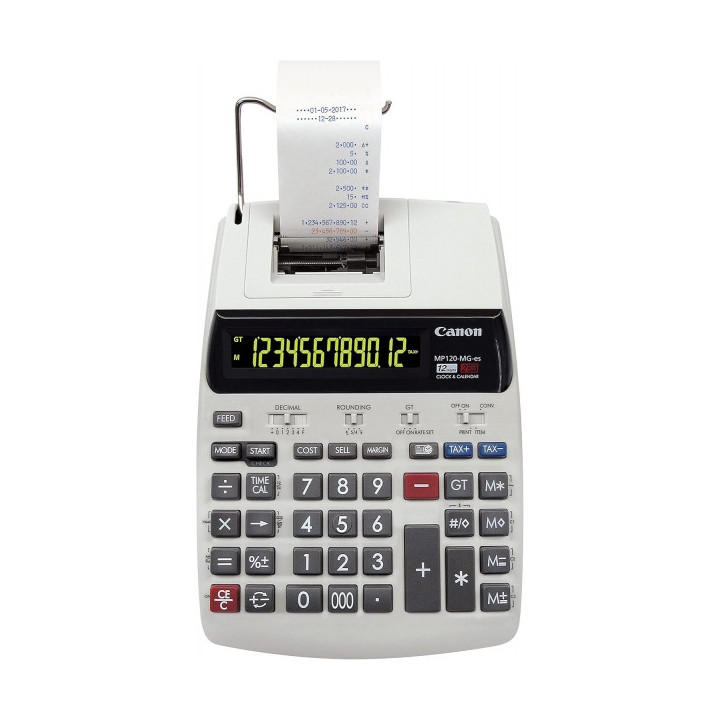 Canon MP120-MG-ES  Calculadora de Impresion con Pantalla LCD de 1 Linea 12 Digitos - Impresion en Negro y Rojo - Diseño de Tec