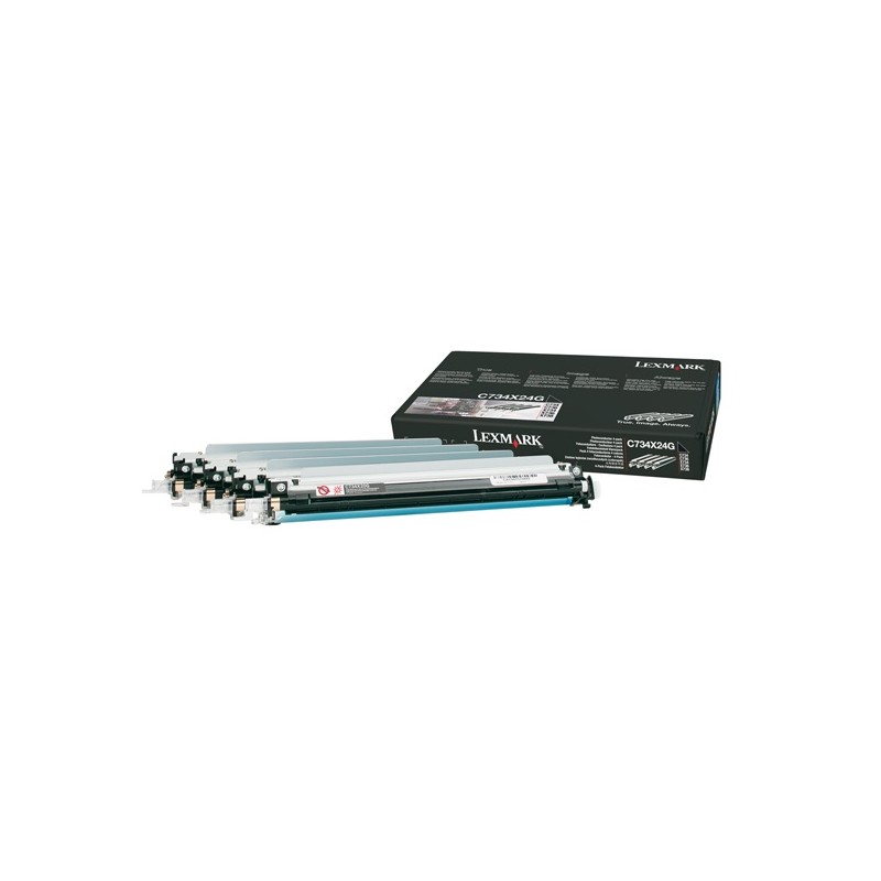 Lexmark C734X24G Pack de 4 Unidades de Tambor de Imagen Original Negro