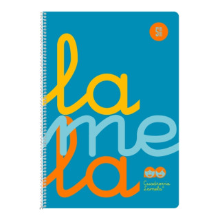 Lamela Cuaderno Espiral con 80 Hojas de 90g/m2 con Margen - Formato Cuarto - Pauta Cuadrovia de 5mm - Cubierta Extra Dura - Pape