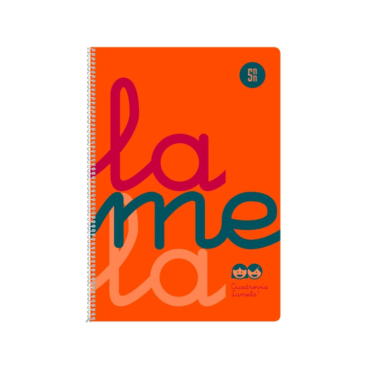 Lamela Cuaderno Espiral con 80 Hojas de 90g/m2 con Margen - Formato Cuarto - Pauta Cuadrovia de 5mm - Cubierta Extra Dura - Pape