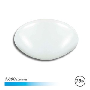 Elbat Lampara LED de Techo - Potencia: 18W - Lumenes: 1800 - Luz Fria: 6500K - Ac 175-265V - Diametro: 30cm - Angulo: 180º - 3