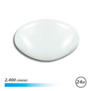 Elbat Lampara LED de Techo - Potencia: 24W - Lumenes: 2400 - Luz Fria: 6500K - Ac 175-265V - Diametro: 35cm - Angulo: 180º - 3