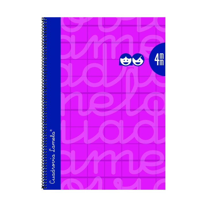 Lamela Cuaderno Espiral con 80 Hojas de 90g/m2 con Margen - Formato Folio - Pauta Cuadrovia de 4mm - Cubierta Extra Dura - Papel